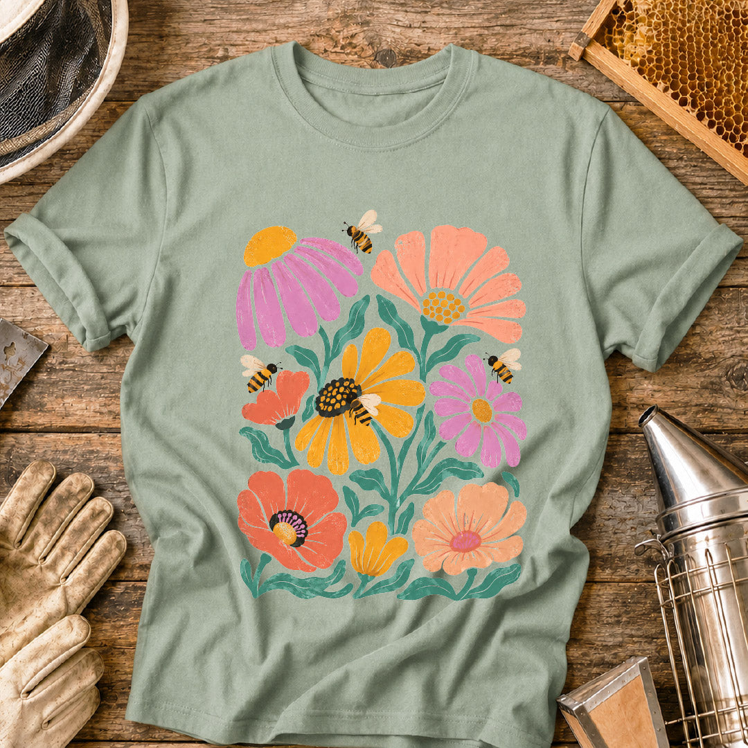Boho Bee & Flowers T-Shirt