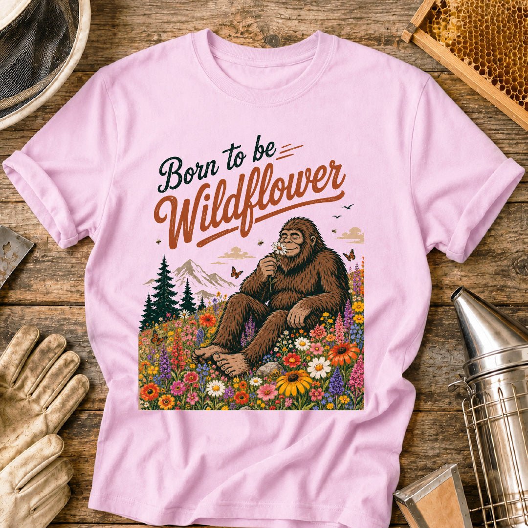 Bigfoot Born to be Wildflower T-Shirt