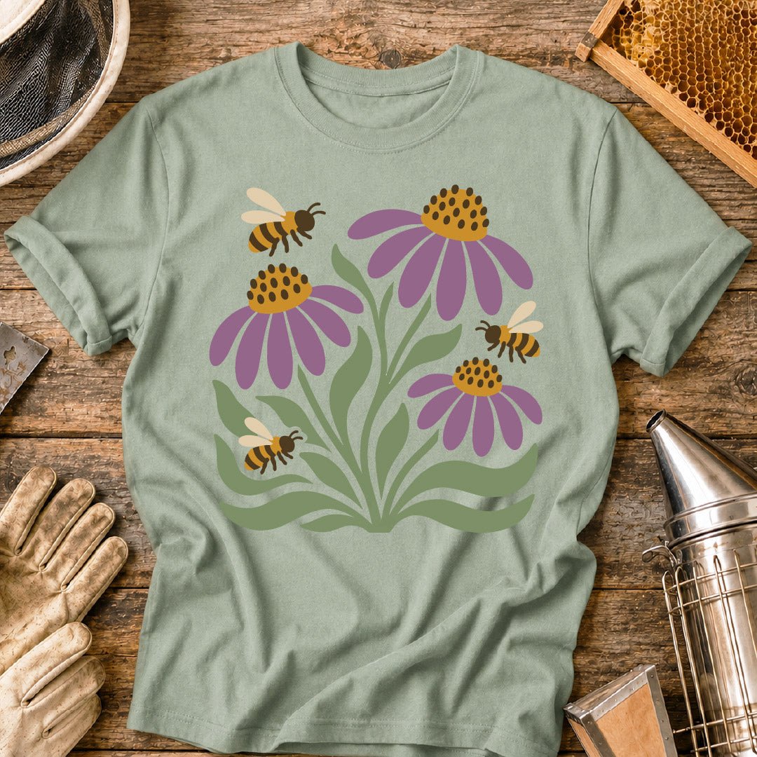 Minimal Bee & Coneflower T-Shirt