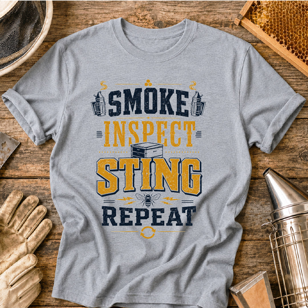 Smoke, Inspect, Sting, Repeat Bee T-Shirt