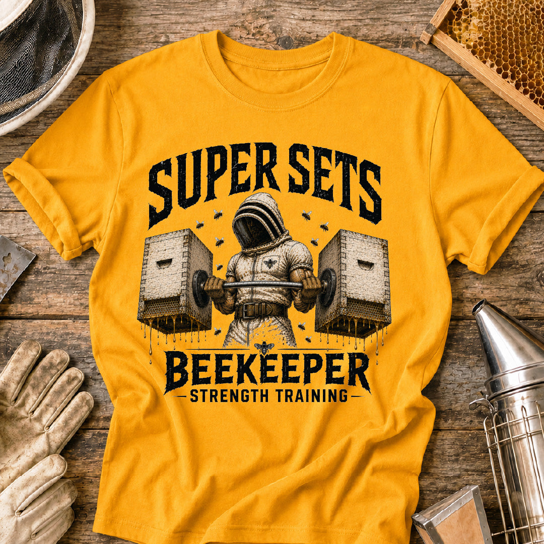 Male Beekeeper Lifting Supers T-Shirt