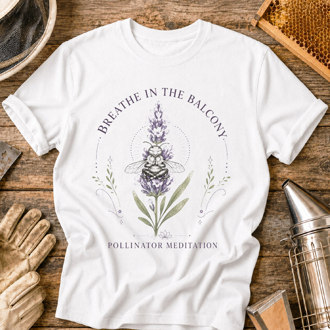Breathe in the Balcony Yoga Bee T-Shirt
