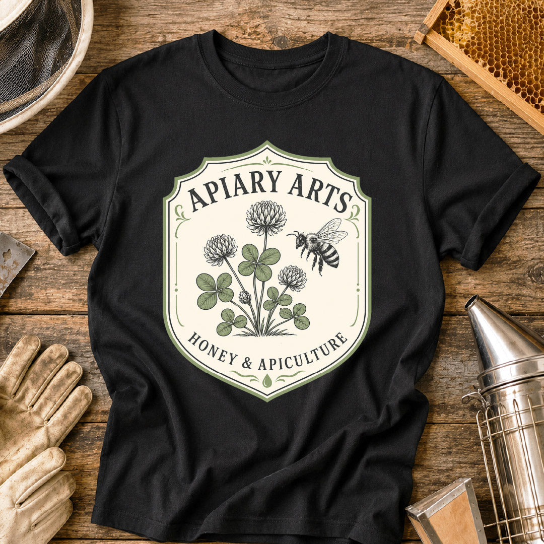 vintage bee design, t-shirt, pollinator shirt, honeybee shirt, garden lover shirt, clover flower tee, beekeeper t-shirt, bee lover gift, apiculture shirt, apiary gift, apiary arts shirt