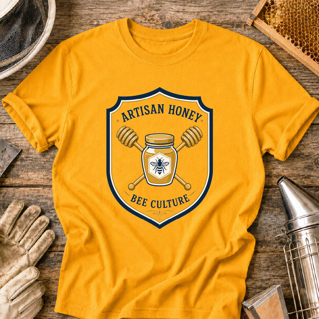 t-shirt, local honey shirt, honeybee tee, honey lover gift, honey jar design, farmers market shirt, beekeeper shirt, bee lover shirt, bee culture shirt, artisan honey shirt
