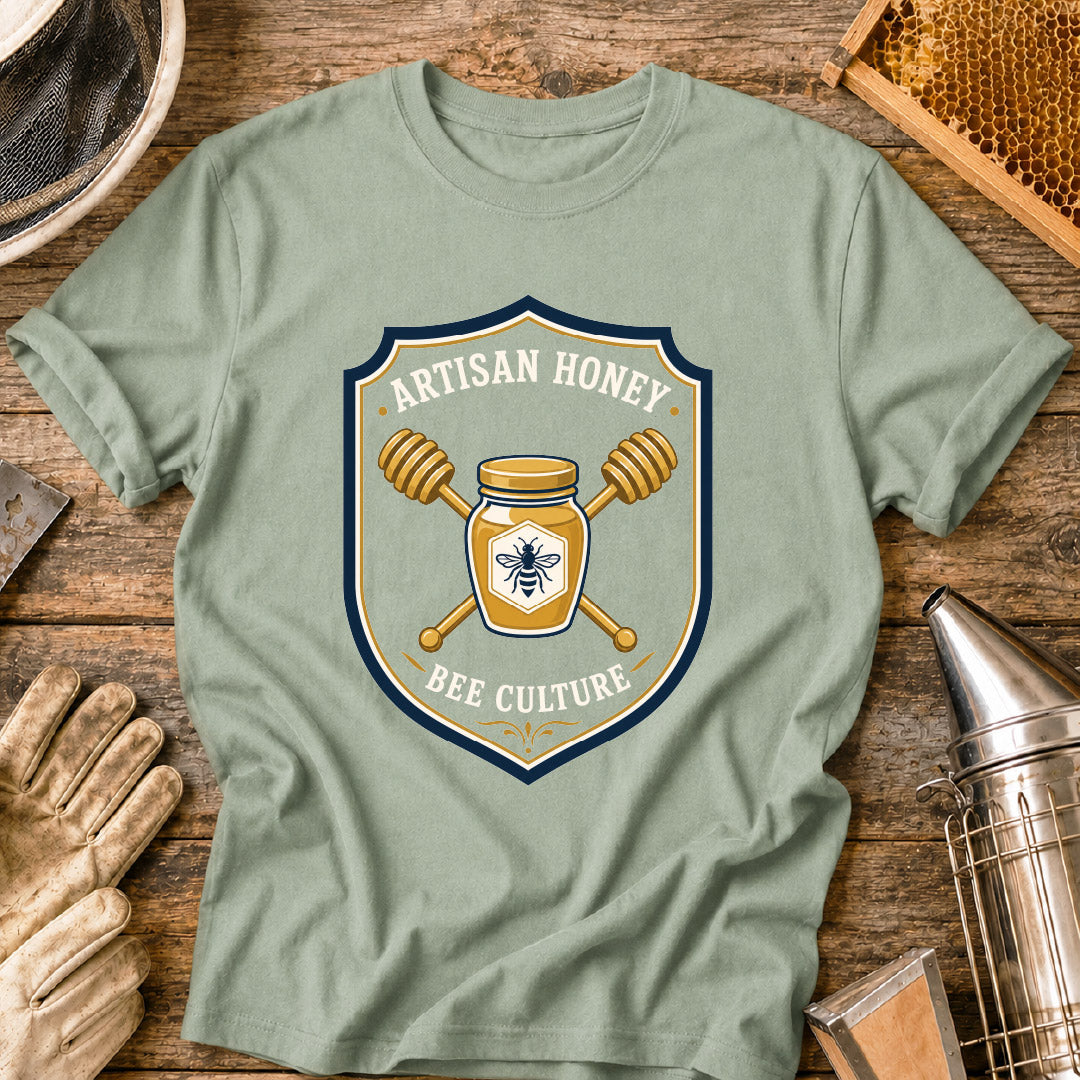 t-shirt, local honey shirt, honeybee tee, honey lover gift, honey jar design, farmers market shirt, beekeeper shirt, bee lover shirt, bee culture shirt, artisan honey shirt
