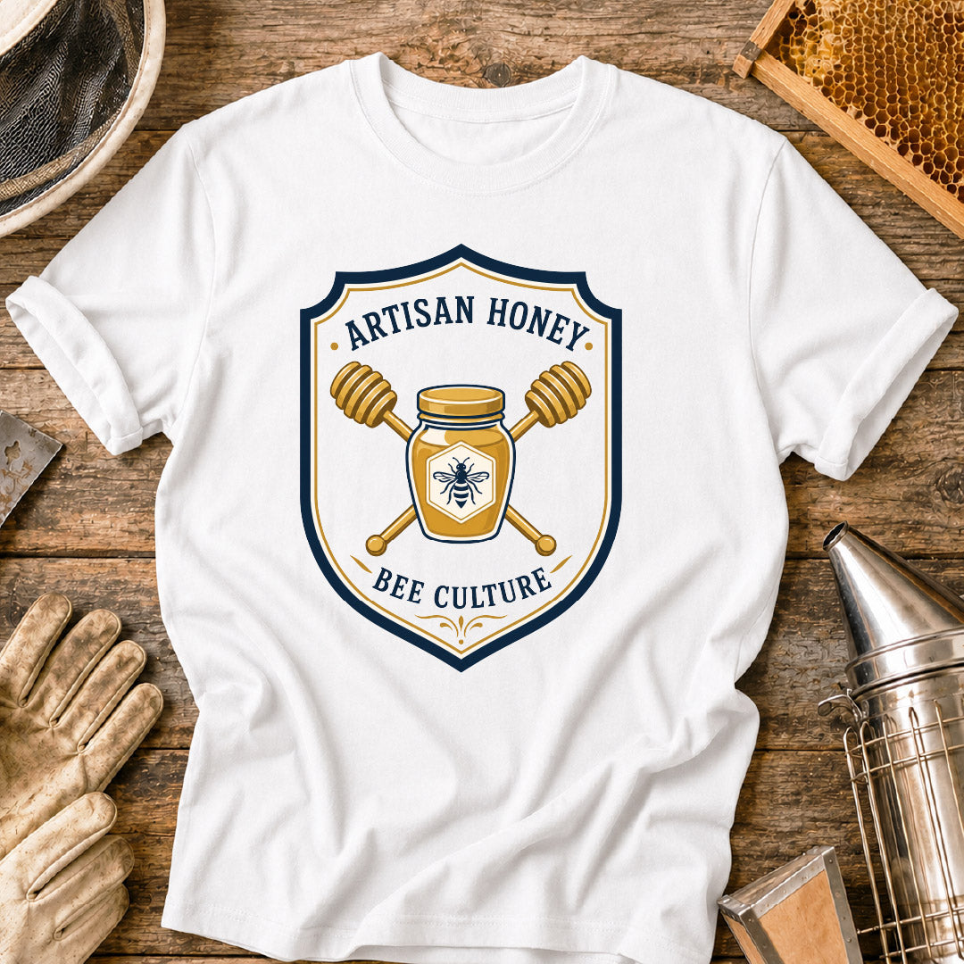 t-shirt, local honey shirt, honeybee tee, honey lover gift, honey jar design, farmers market shirt, beekeeper shirt, bee lover shirt, bee culture shirt, artisan honey shirt
