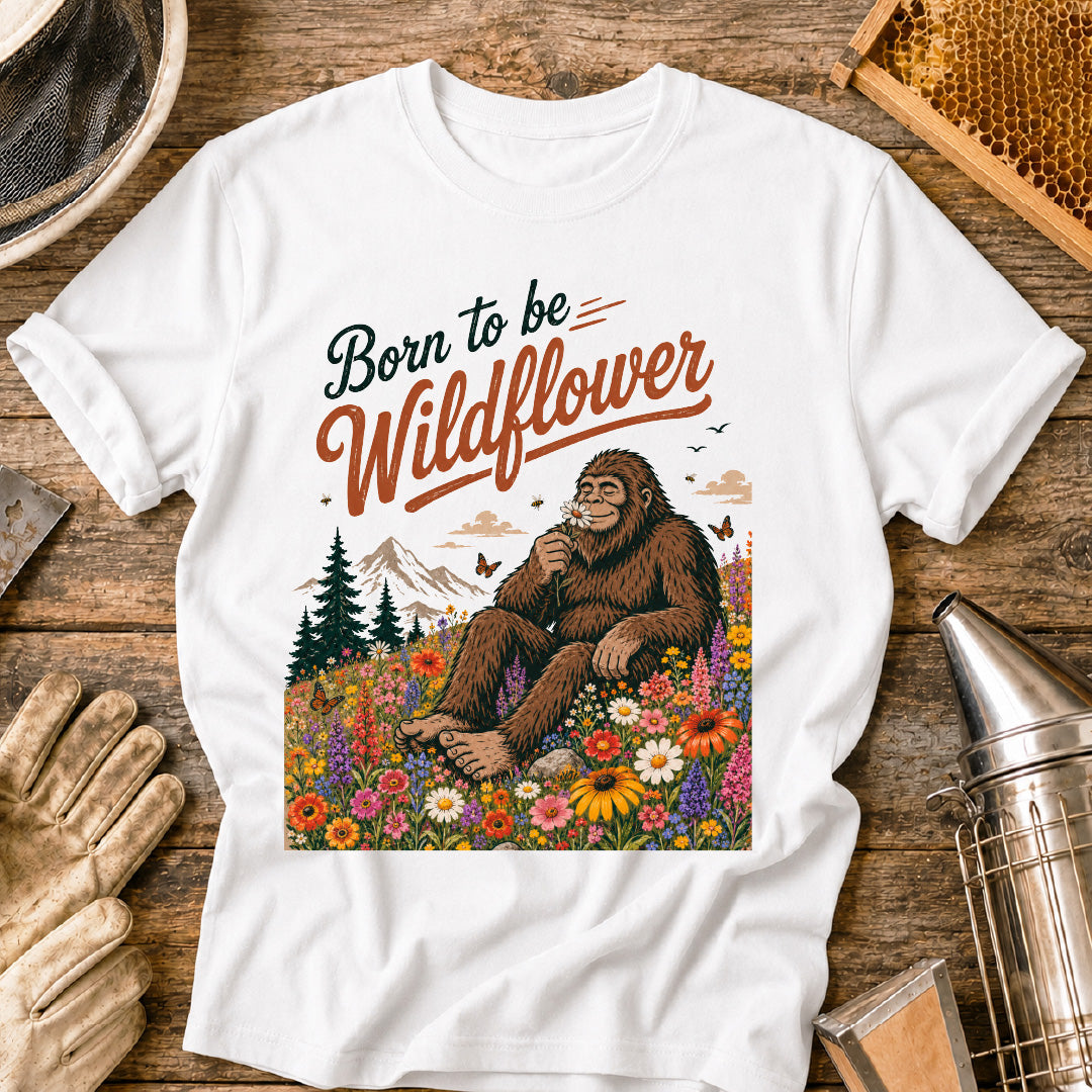 Bigfoot Born to be Wildflower T-Shirt