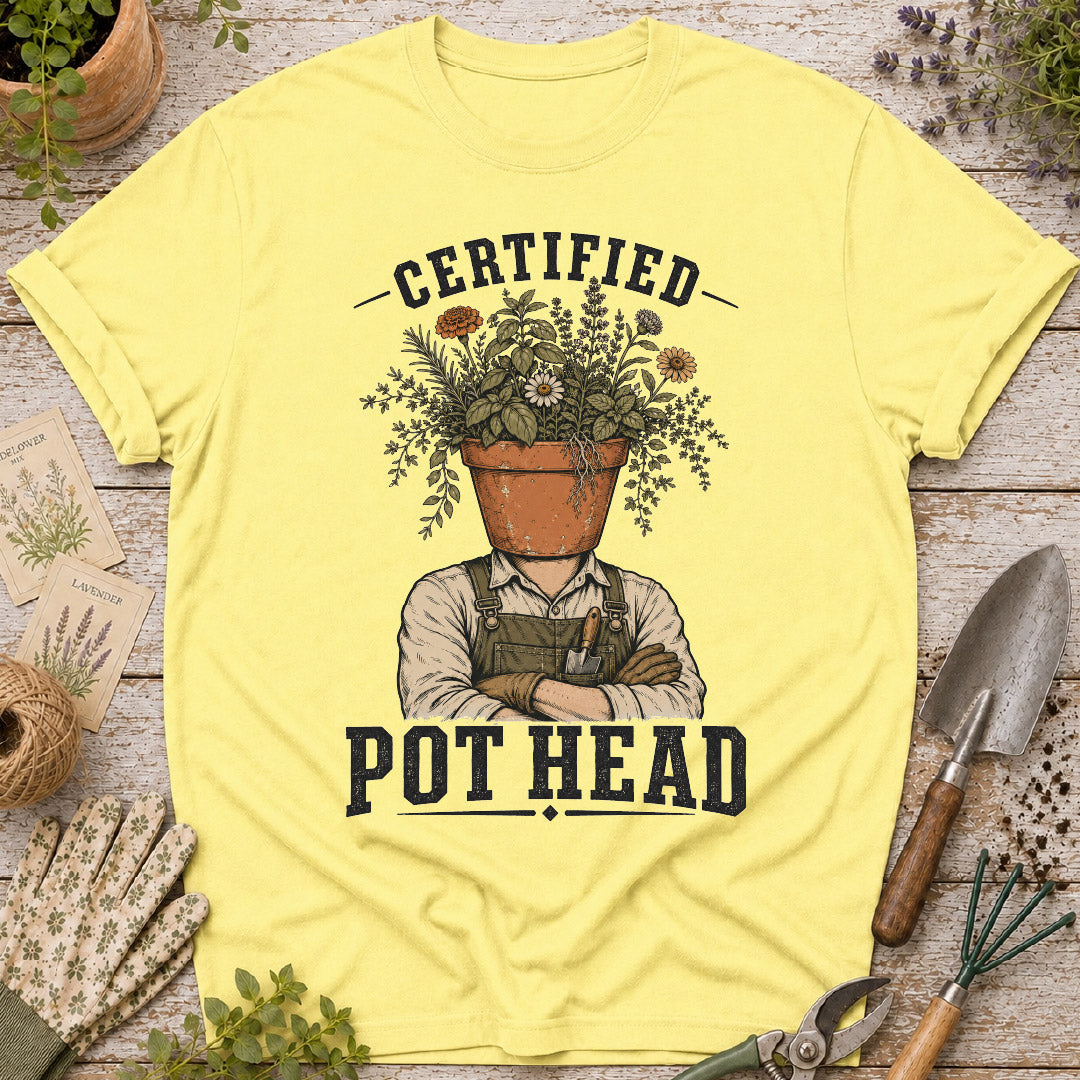 certified pot head, funny gardening shirt, plant lover gift, gardener t shirt, houseplant humor, botanical shirt, garden pun shirt, terracotta pot shirt, gifts for gardeners, plant collector shirt