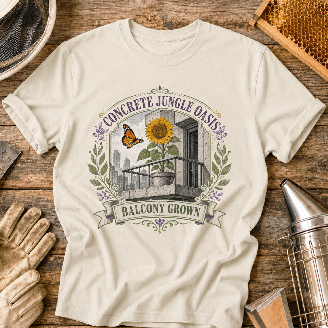 Concrete Jungle Oasis - Balcony Garden T-Shirt