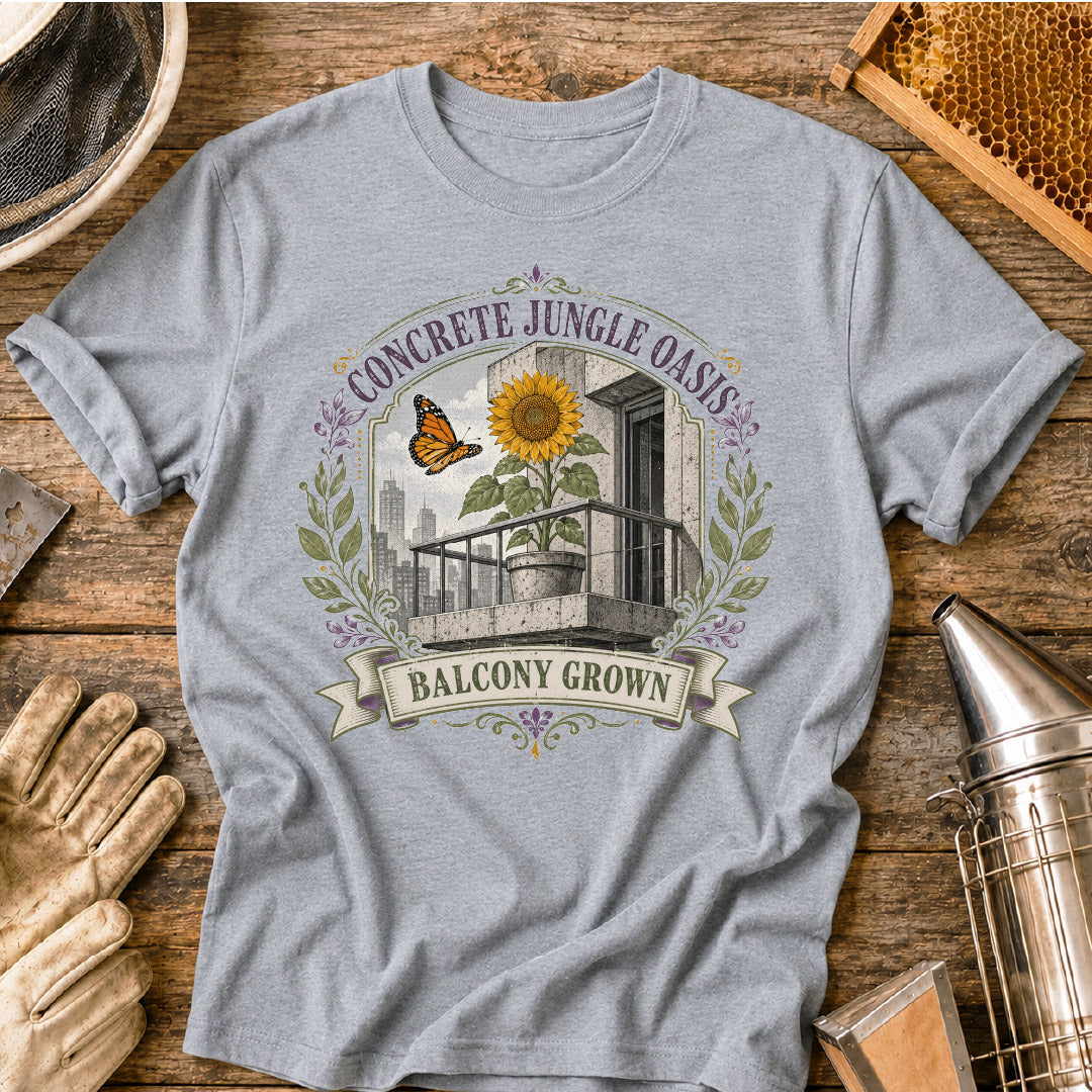 Concrete Jungle Oasis - Balcony Garden T-Shirt