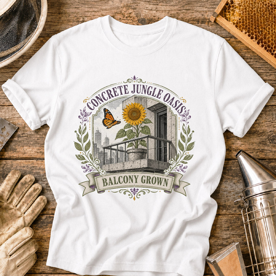 Concrete Jungle Oasis - Balcony Garden T-Shirt