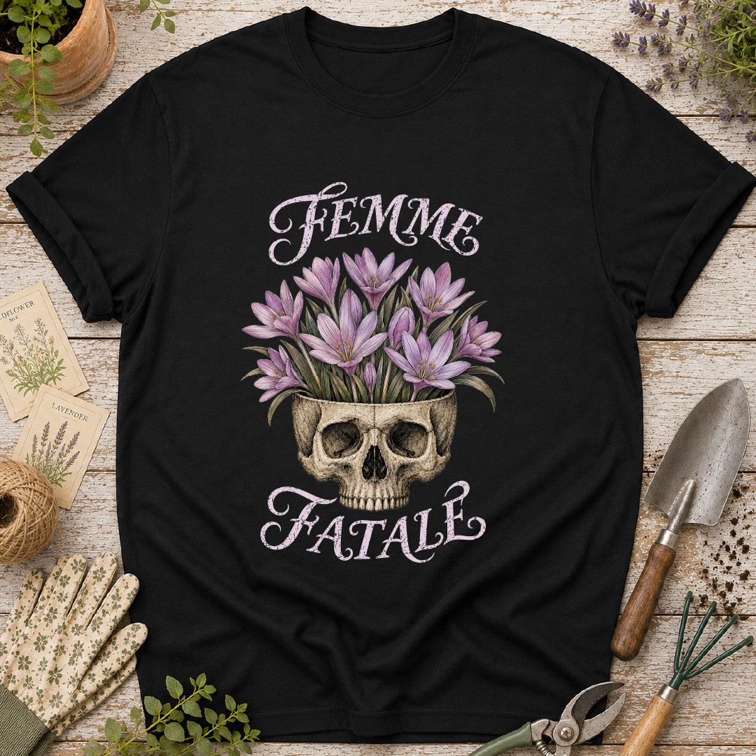 Femme Fatale Beautiful Yet Deadly Autumn Crocus T-Shirt