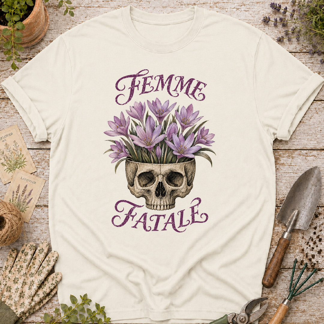 Femme Fatale Beautiful Yet Deadly Autumn Crocus T-Shirt