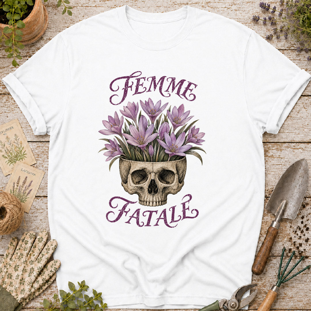 Femme Fatale Beautiful Yet Deadly Autumn Crocus T-Shirt