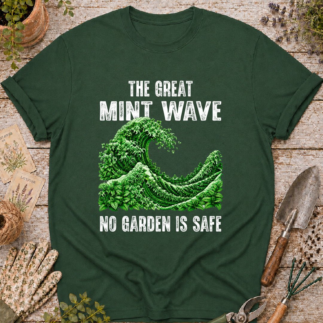mint gardening shirt, funny gardener shirt, invasive mint tee, garden humor shirt, mint plant lover, gardening gift, plant lover shirt, backyard garden tee, botanical graphic shirt, no garden is safe