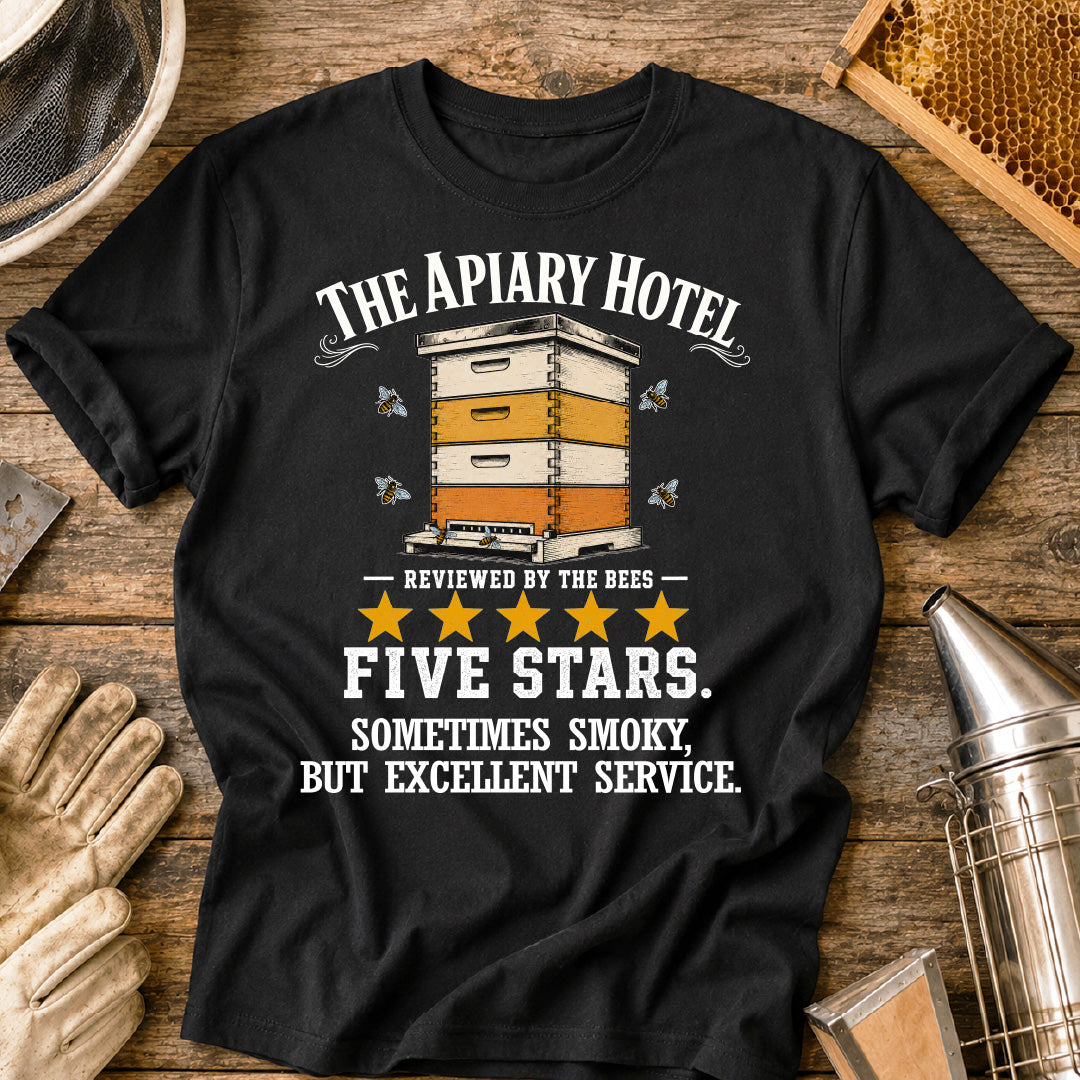 Beekeeper Apiary Hotel Review T-Shirt
