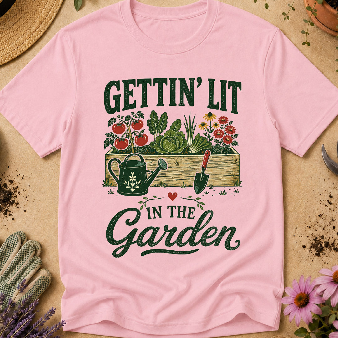 gettin lit in the garden, funny gardening shirt, gardener shirt, gardening humor, gardener gift, garden lover shirt, vegetable gardener, backyard gardening, gardening gift, garden life shirt