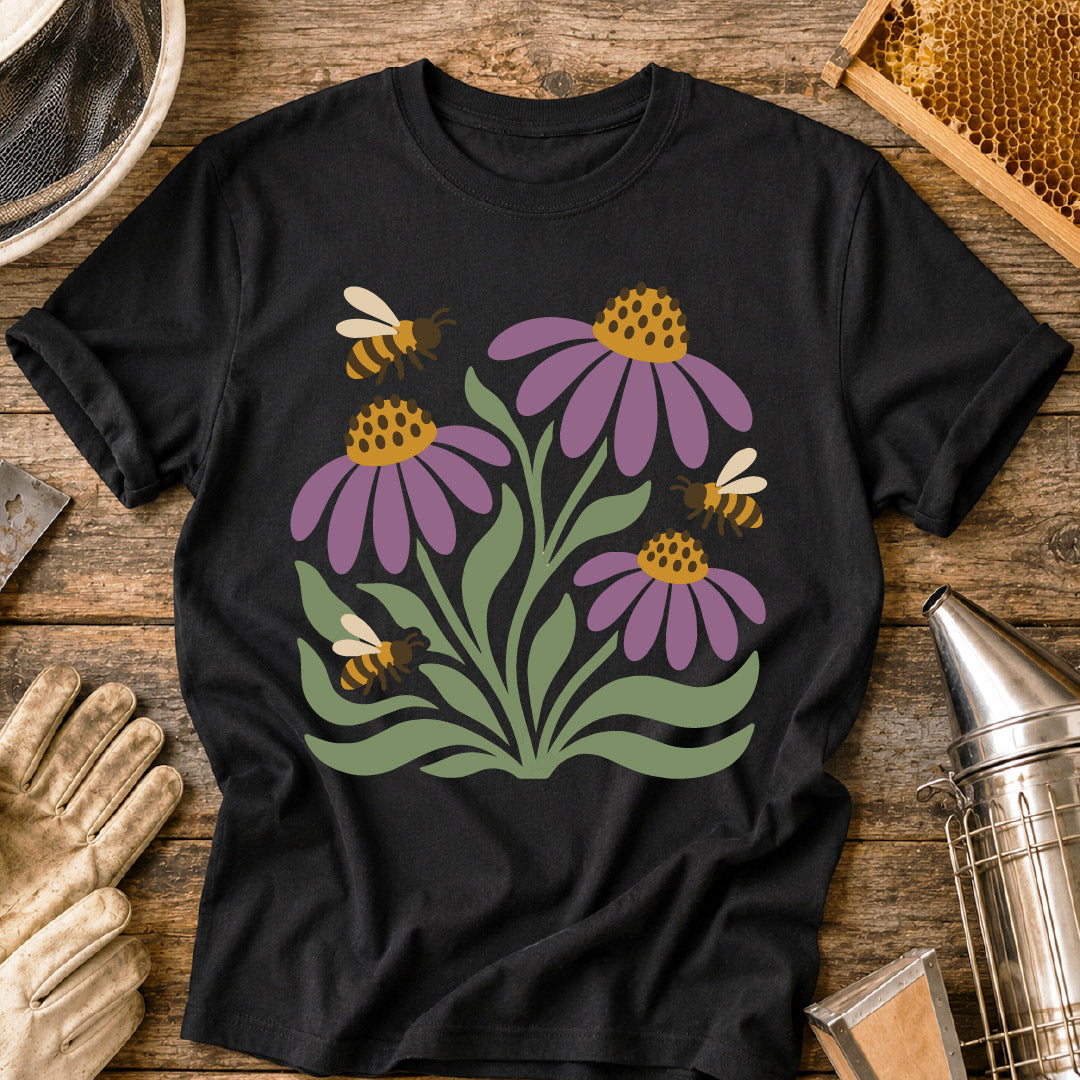 Minimal Bee & Coneflower T-Shirt