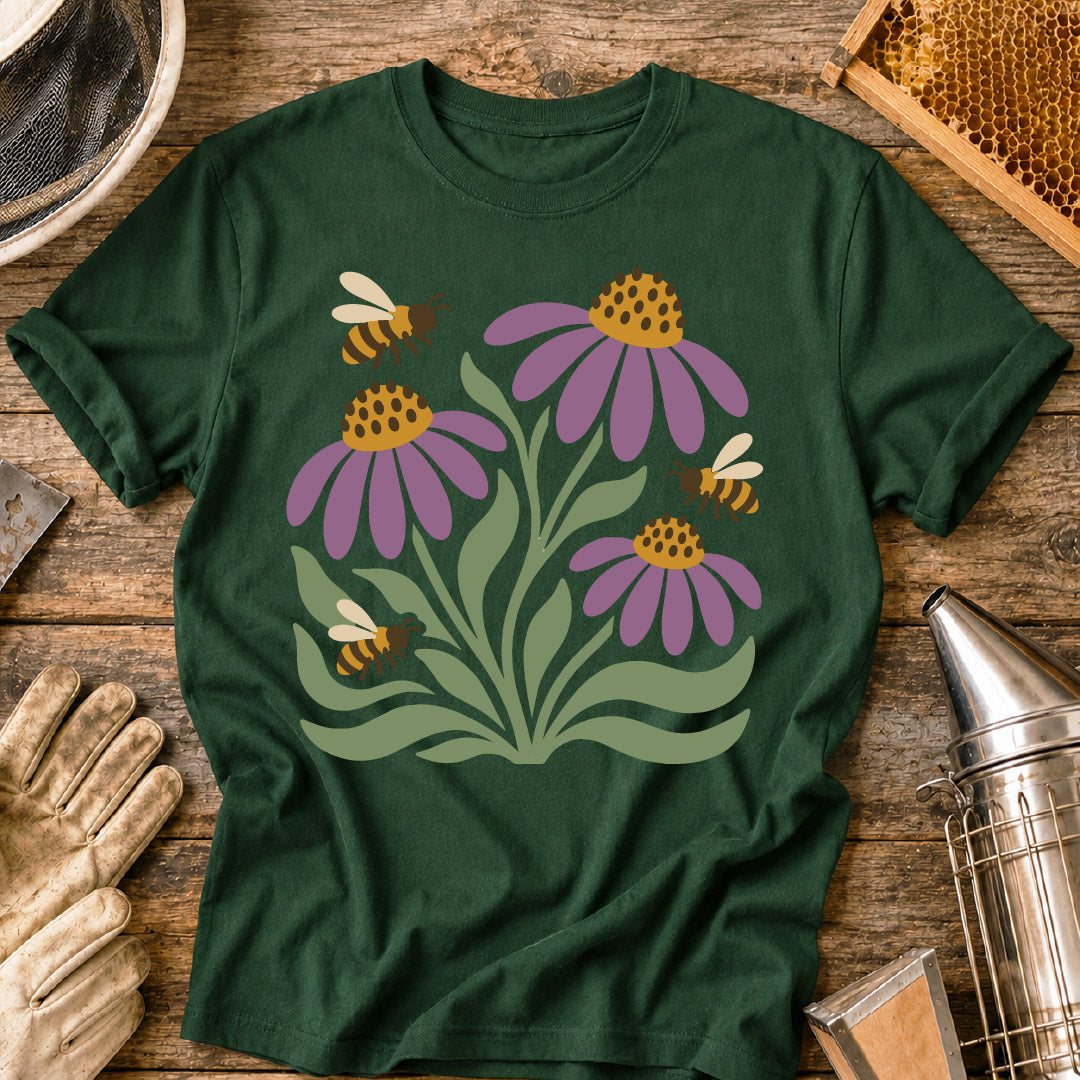 Minimal Bee & Coneflower T-Shirt