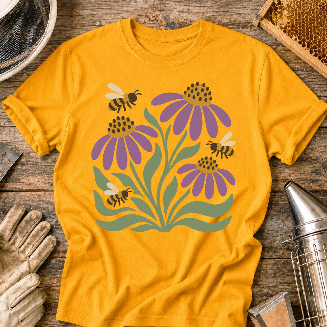 Minimal Bee & Coneflower T-Shirt