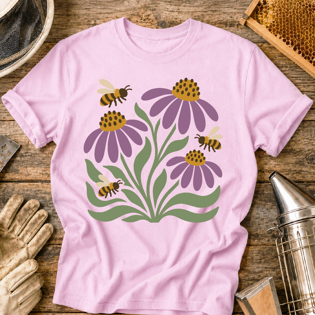 Minimal Bee & Coneflower T-Shirt