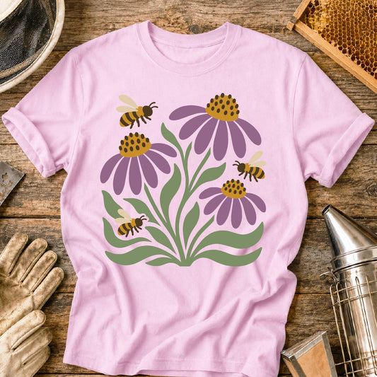 Minimal Bee & Coneflower T-Shirt
