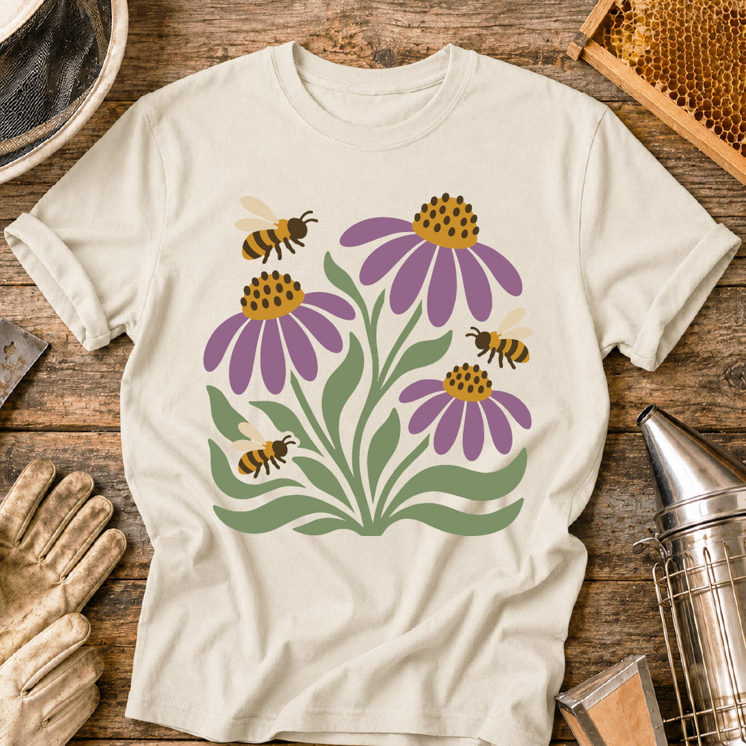 Minimal Bee & Coneflower T-Shirt