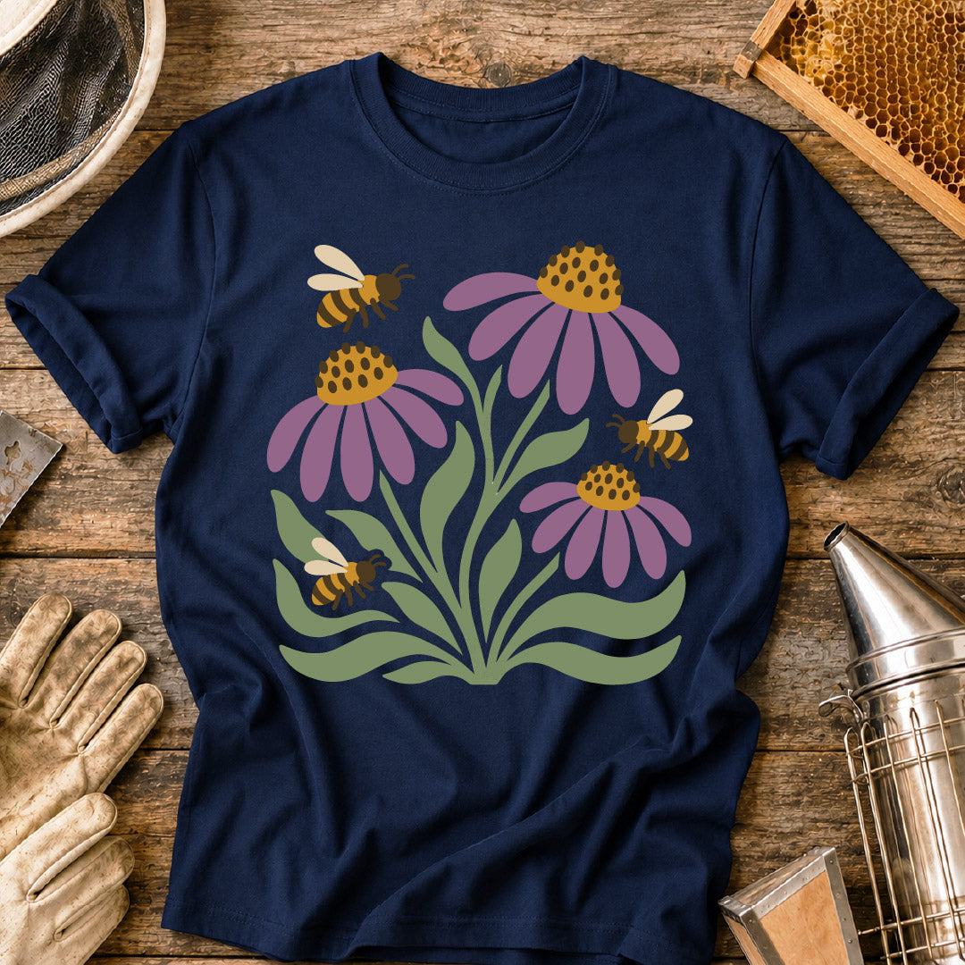 Minimal Bee & Coneflower T-Shirt