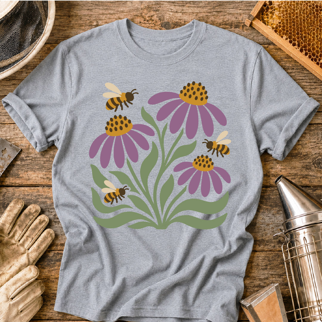 Minimal Bee & Coneflower T-Shirt