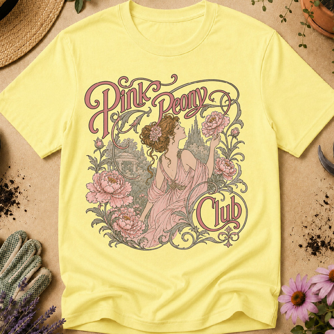 pink peony shirt, peony lover gift, flower garden shirt, botanical shirt, art nouveau shirt, gardener gift, floral graphic tee, peony season, flower lover shirt, vintage garden shirt