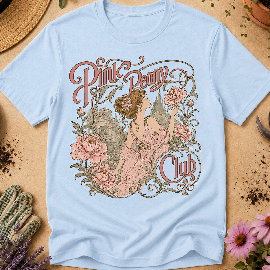 pink peony shirt, peony lover gift, flower garden shirt, botanical shirt, art nouveau shirt, gardener gift, floral graphic tee, peony season, flower lover shirt, vintage garden shirt