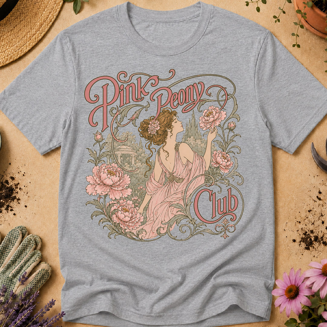 pink peony shirt, peony lover gift, flower garden shirt, botanical shirt, art nouveau shirt, gardener gift, floral graphic tee, peony season, flower lover shirt, vintage garden shirt