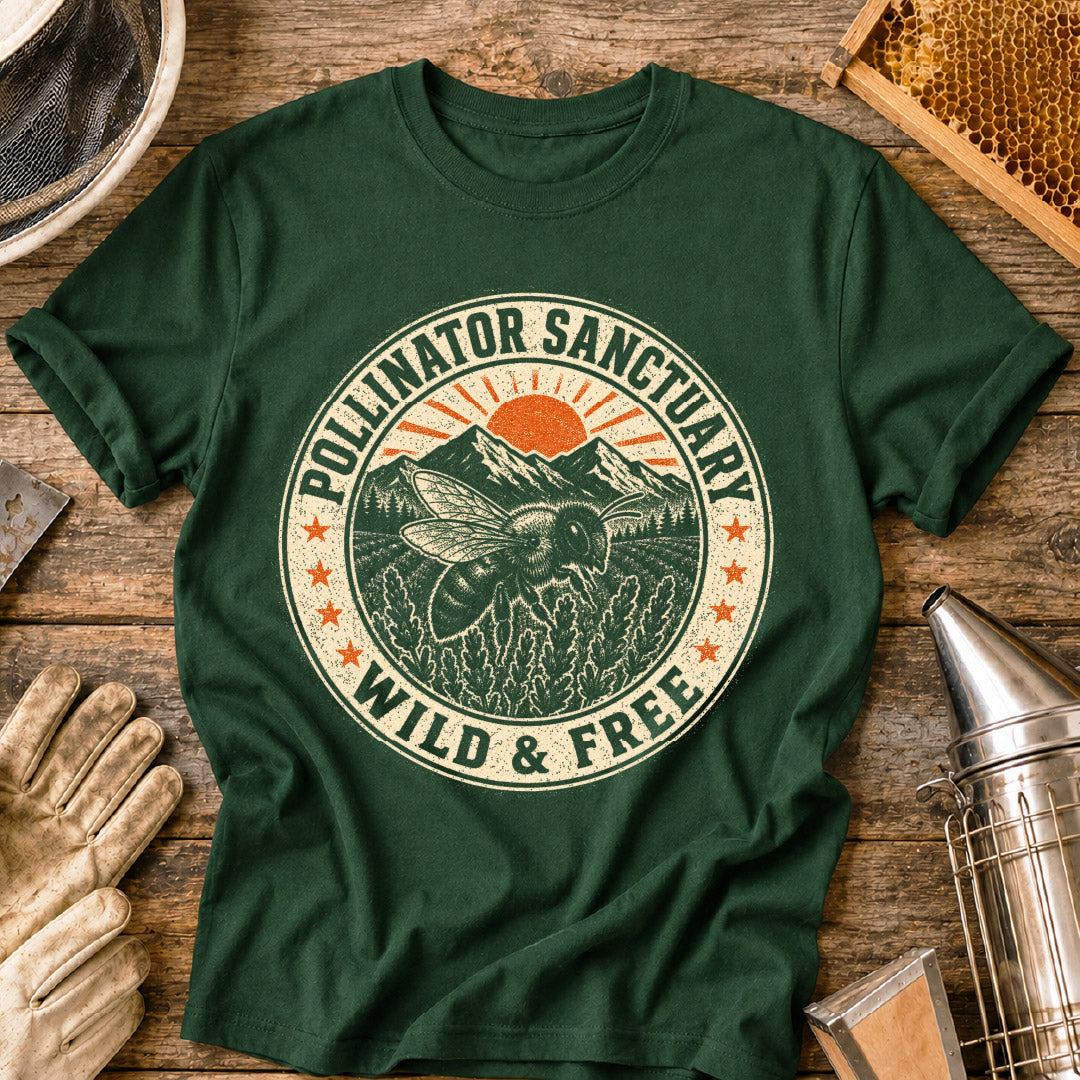 Pollinator Bee Sanctuary Wild & Free T-Shirt