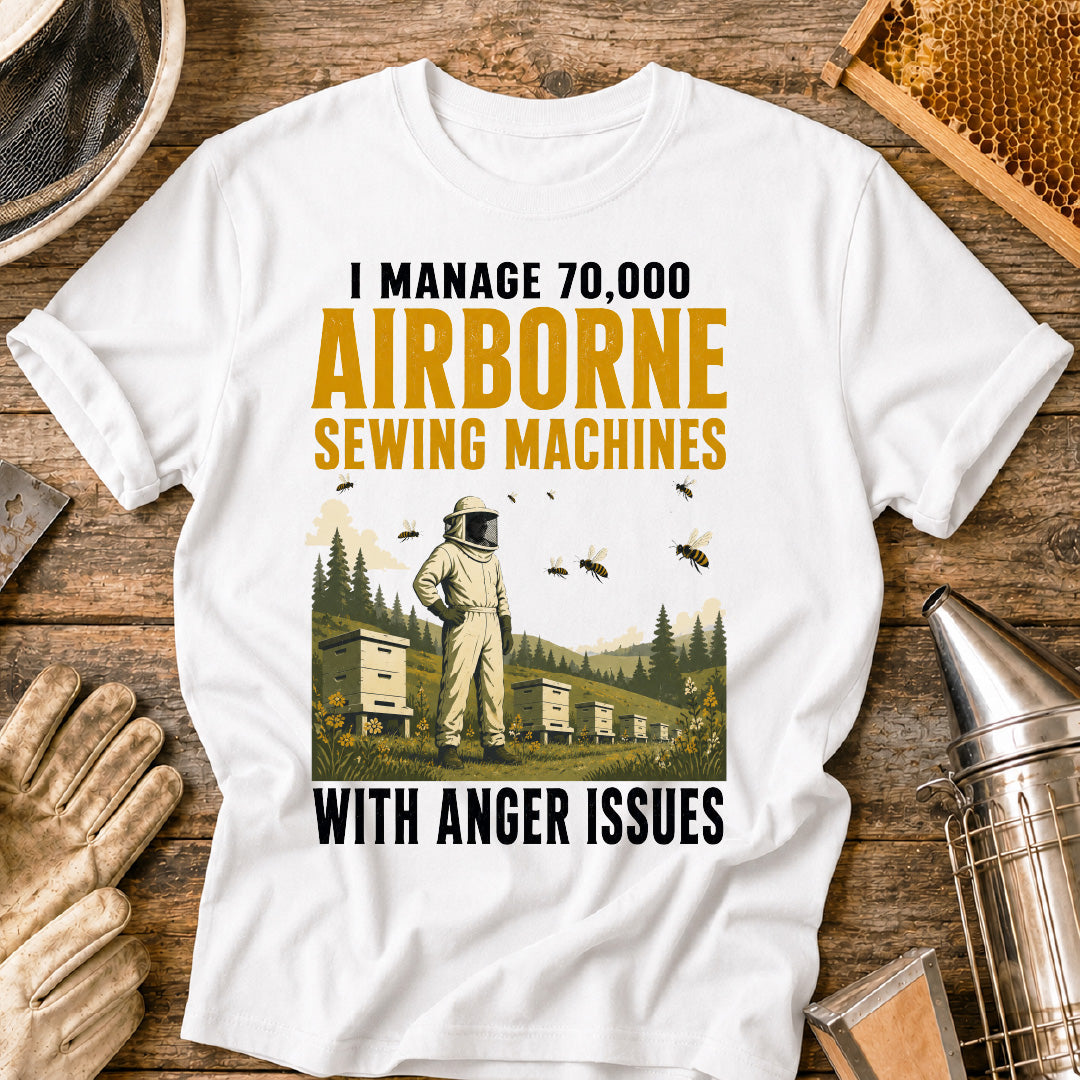Airborne Sewing Machines with Anger Issues T-Shirt