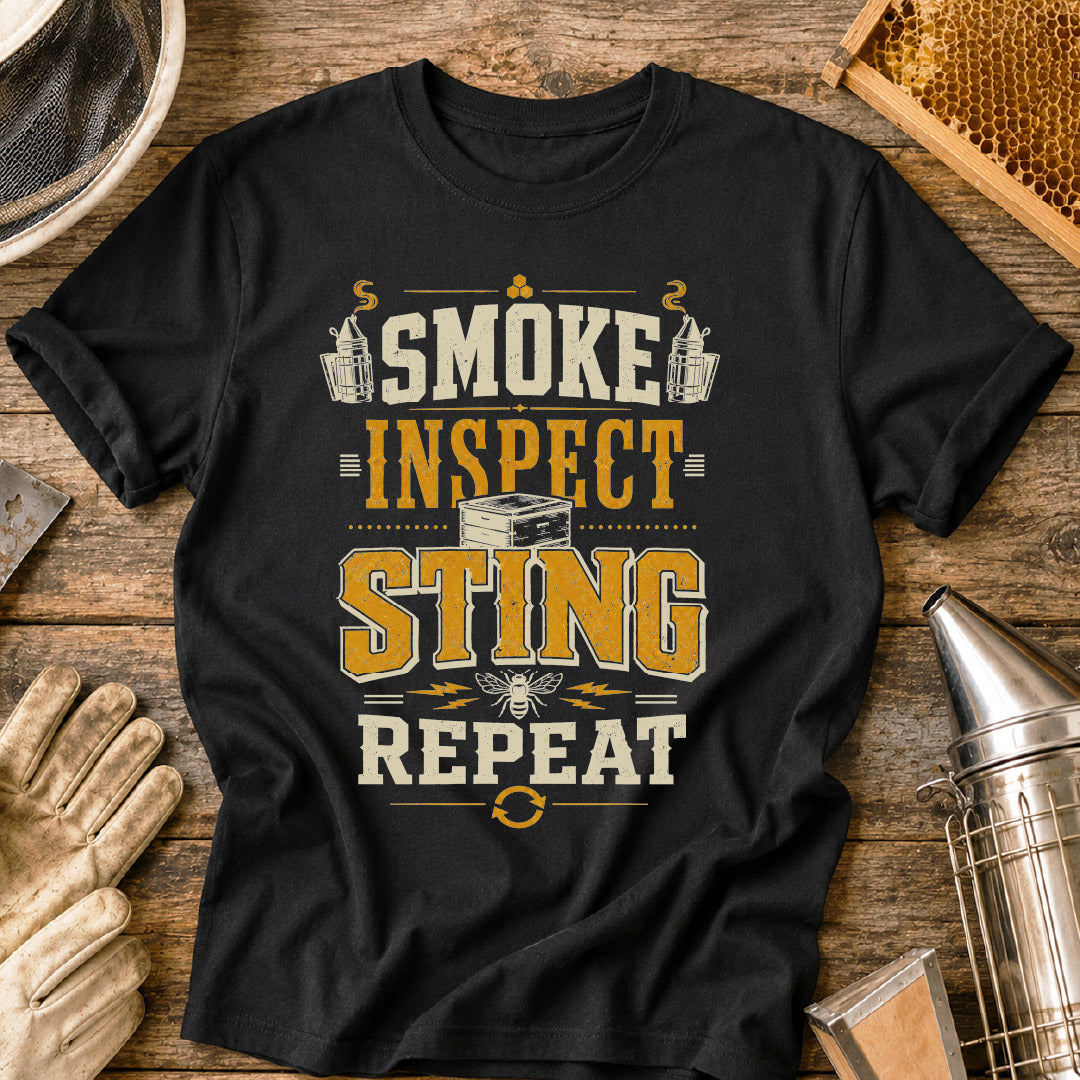 Smoke, Inspect, Sting, Repeat Bee T-Shirt