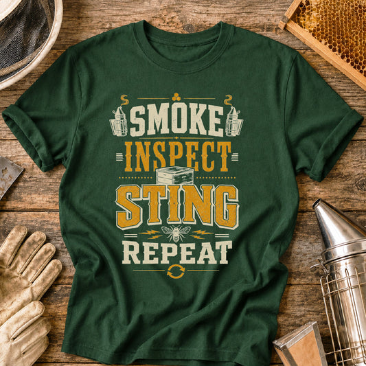 Smoke, Inspect, Sting, Repeat Bee T-Shirt