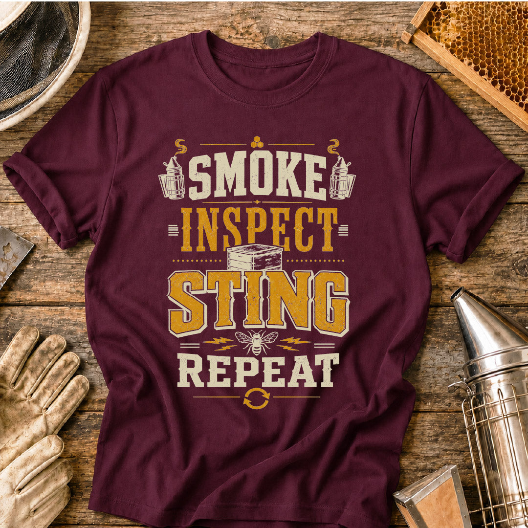 Smoke, Inspect, Sting, Repeat Bee T-Shirt