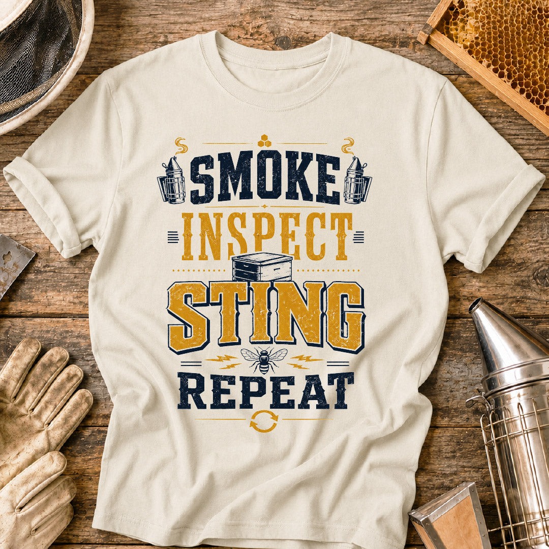 Smoke, Inspect, Sting, Repeat Bee T-Shirt