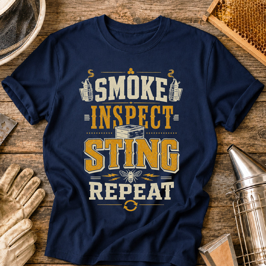 Smoke, Inspect, Sting, Repeat Bee T-Shirt