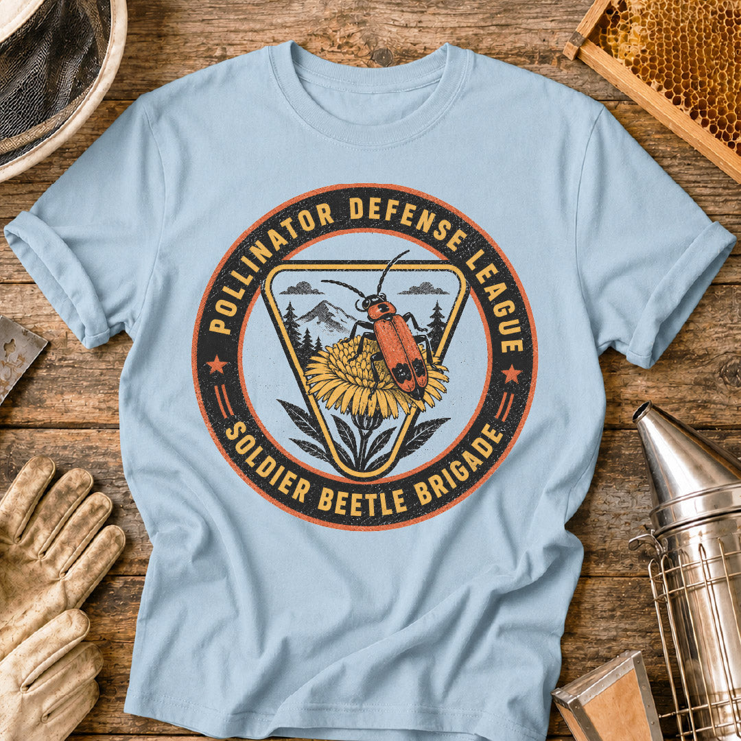 Soldier Beetle Pollinator Defense League T-Shirt