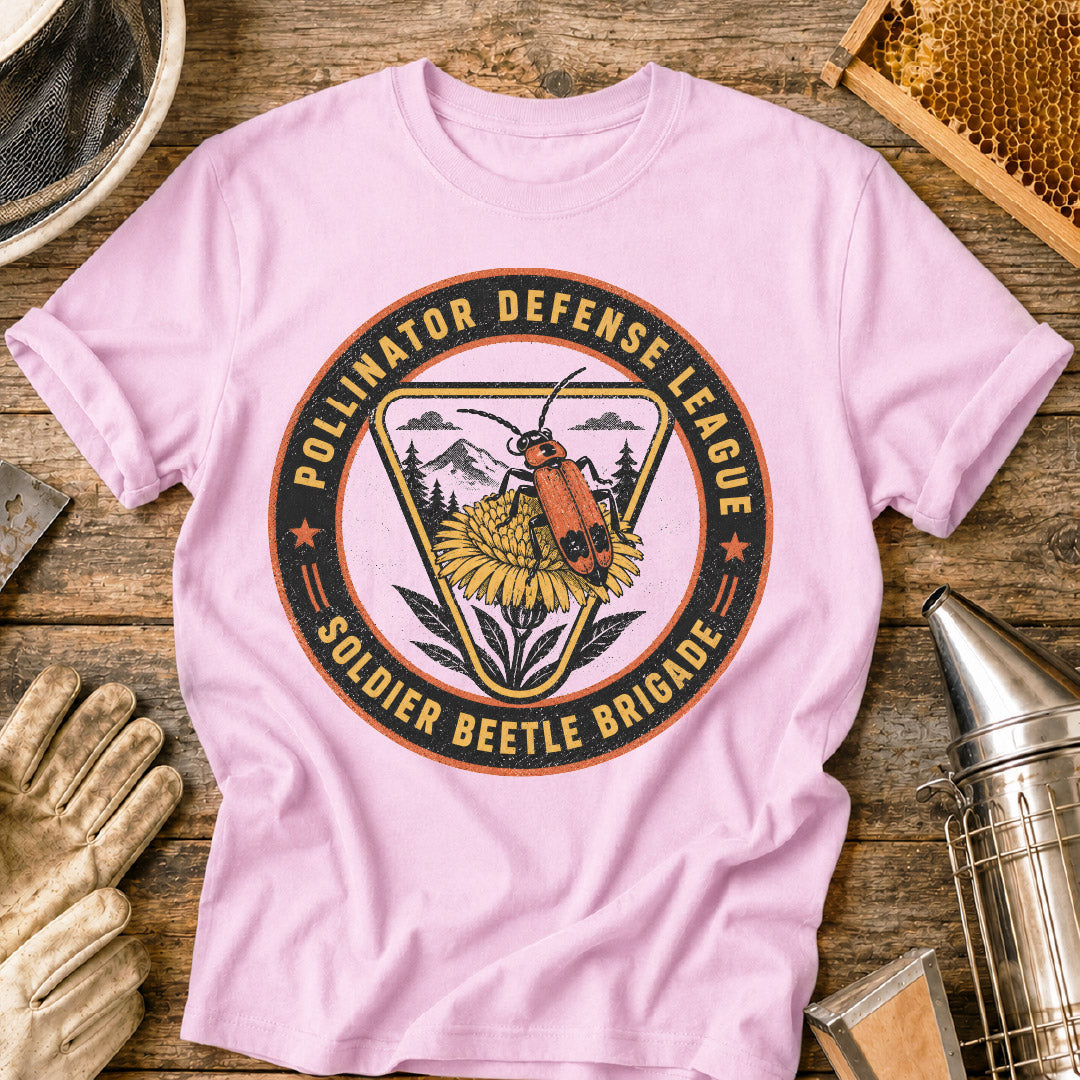 Soldier Beetle Pollinator Defense League T-Shirt