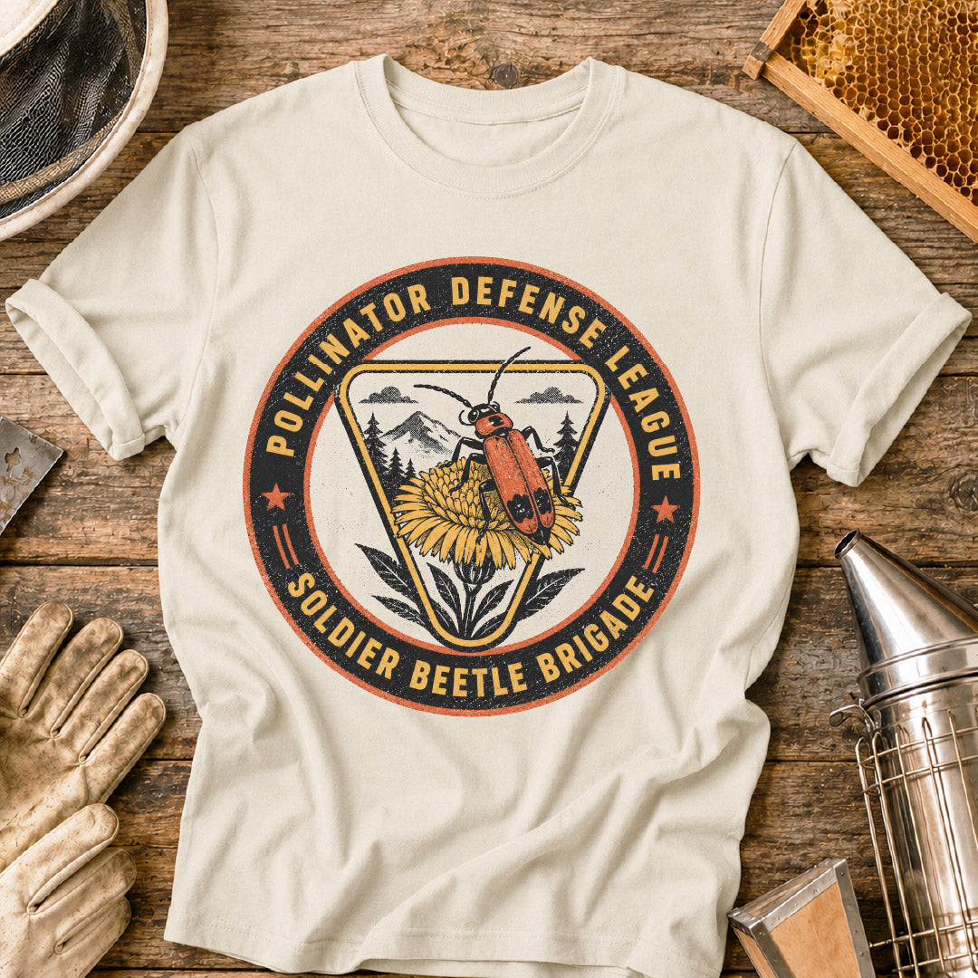 Soldier Beetle Pollinator Defense League T-Shirt