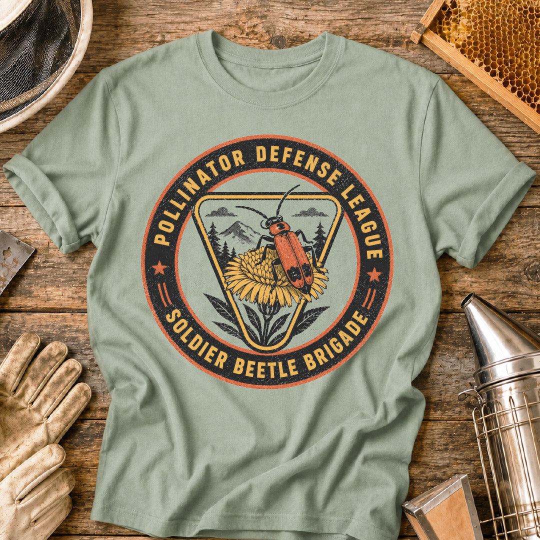 Soldier Beetle Pollinator Defense League T-Shirt