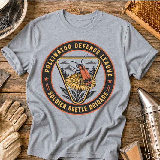 Soldier Beetle Pollinator Defense League T-Shirt