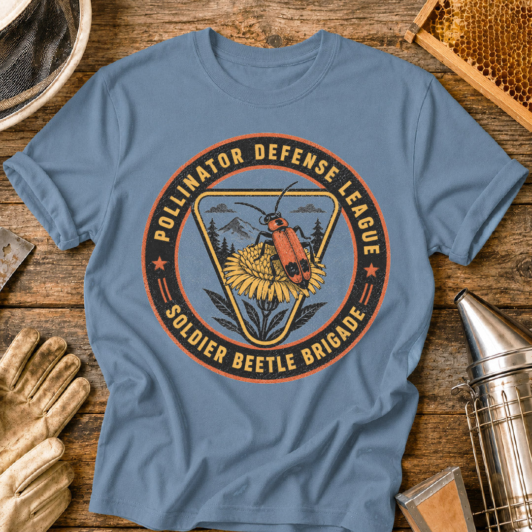 Soldier Beetle Pollinator Defense League T-Shirt