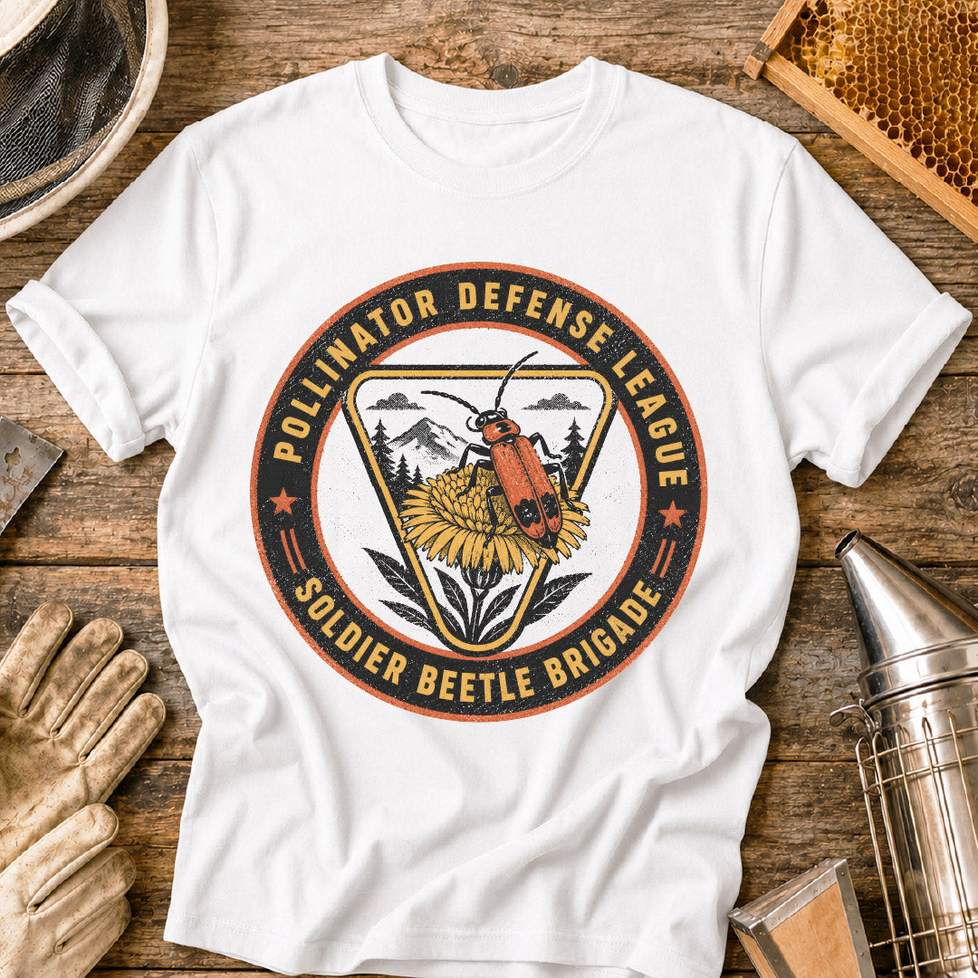 Soldier Beetle Pollinator Defense League T-Shirt