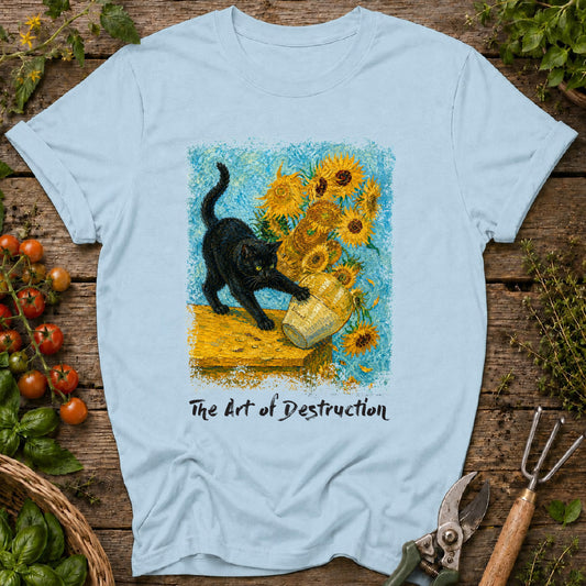 Van Gogh Sunflowers & Cat T-Shirt