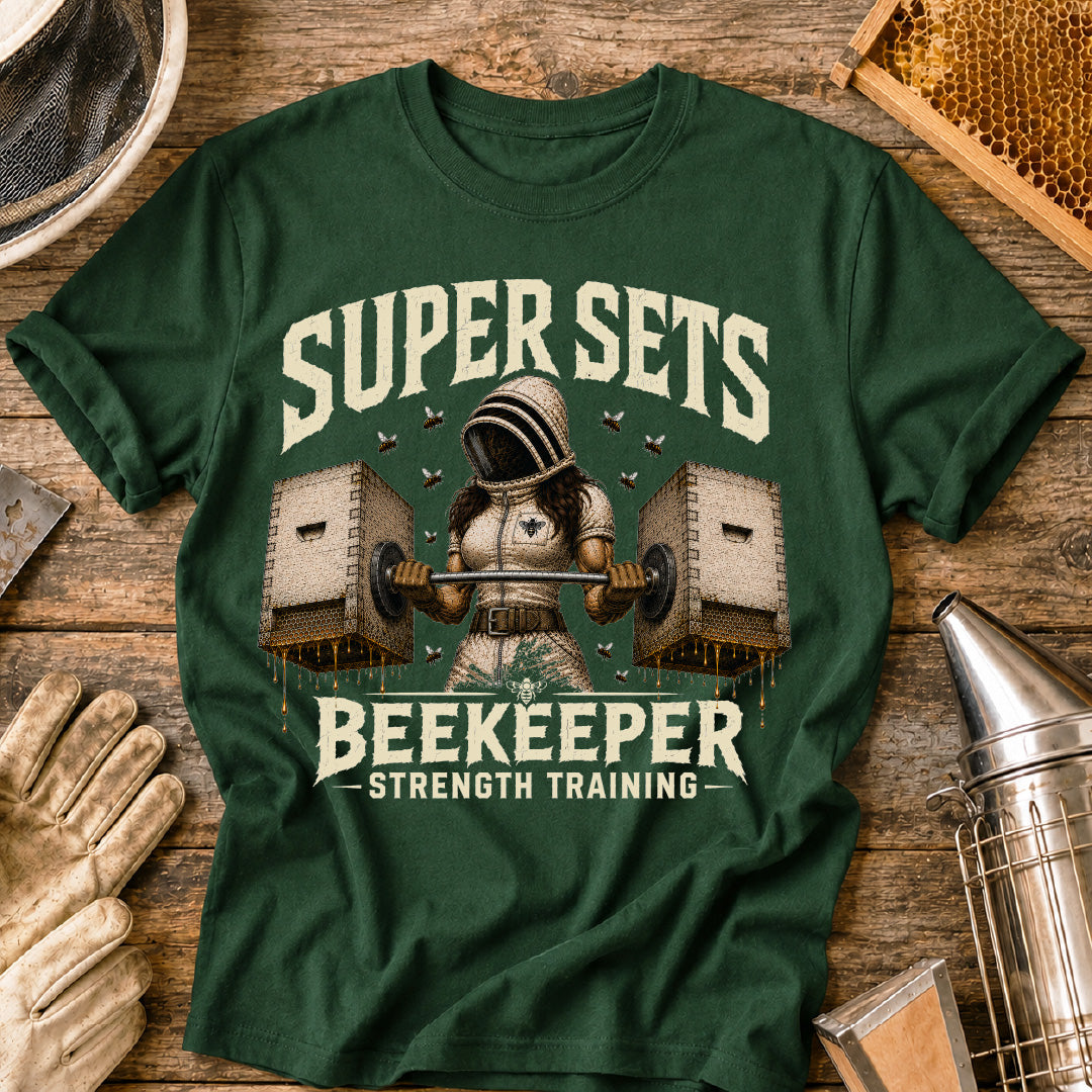 Female Beekeeper Lifting Supers T-Shirt